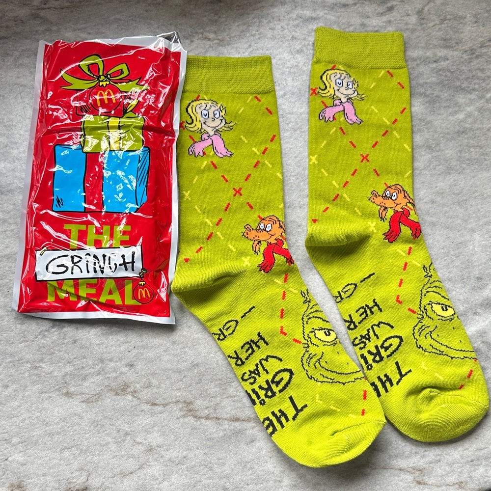 Lime Green Grinch Socks